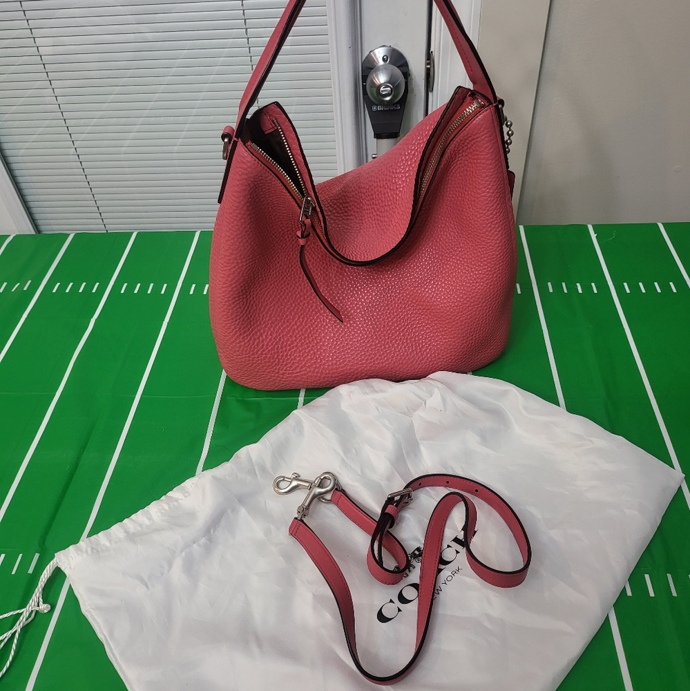USED Coach Pink Leather Shoulder Bag
